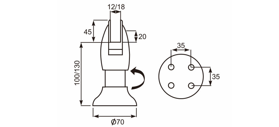 可调脚座 Adjustable Support Leg 可调脚座 Adjustable Support Leg