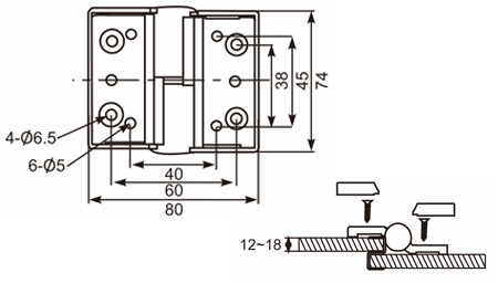 叠门合页 Overlap Door Hinge