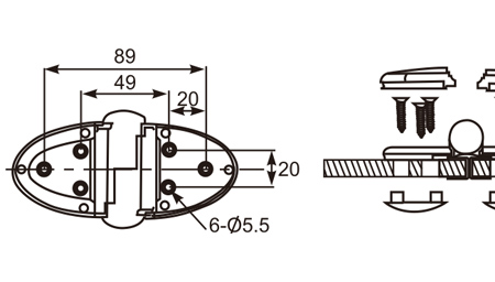 Flat Door Hinge 