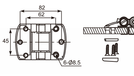 平门自动归位合页Flat Door Hinge 