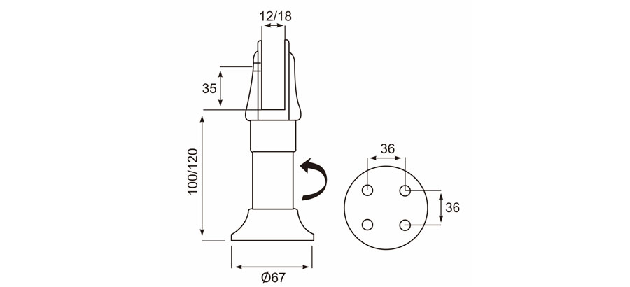 ɵ Adjustable Support Leg