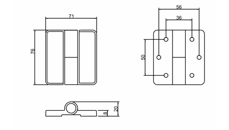 平门自动归位合页Flat Door Hinge 