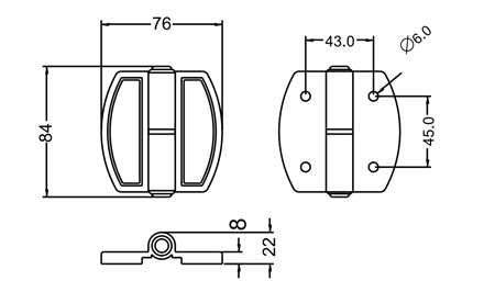 平门自动归位合页Flat Door Hinge 